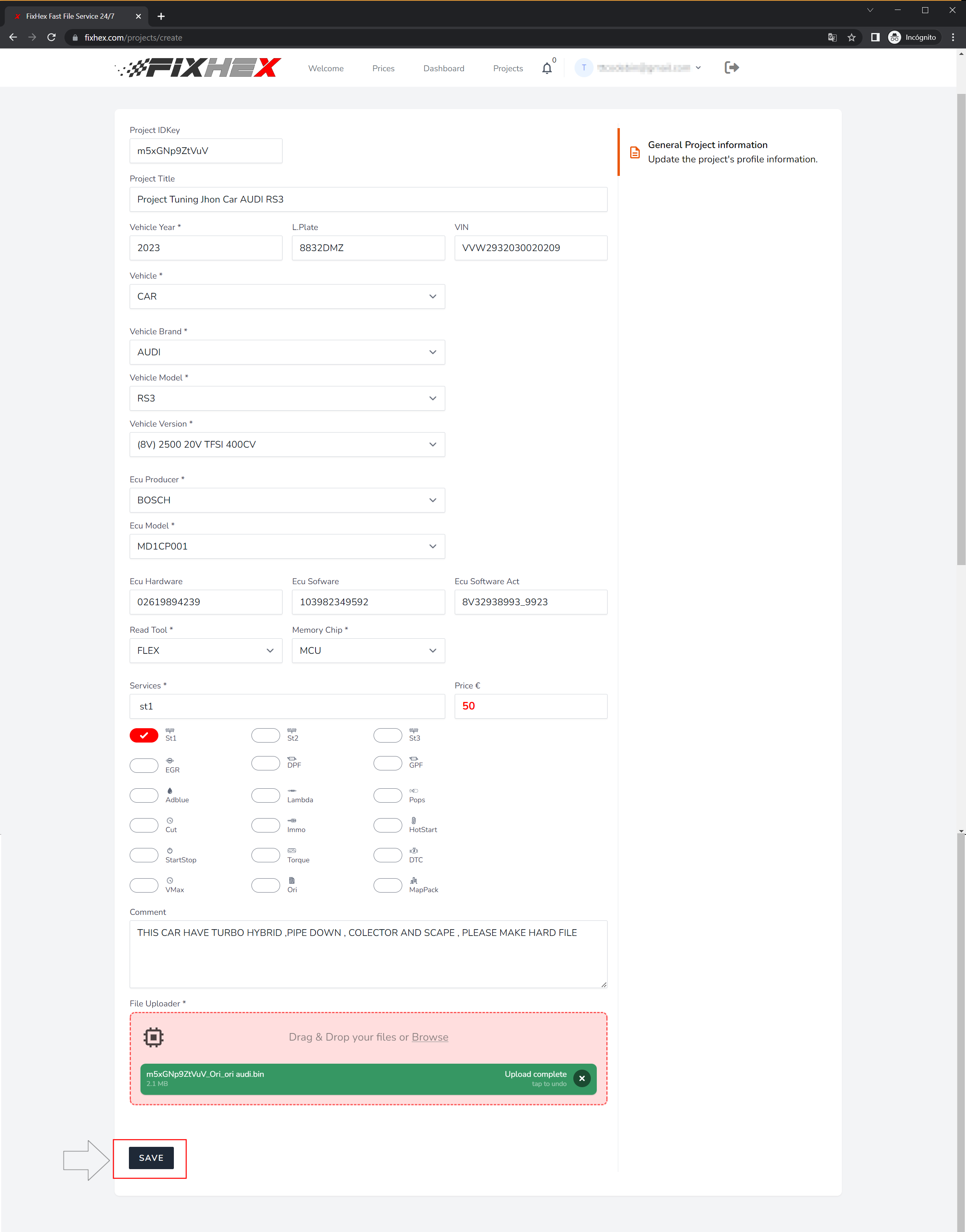 Input fields and files